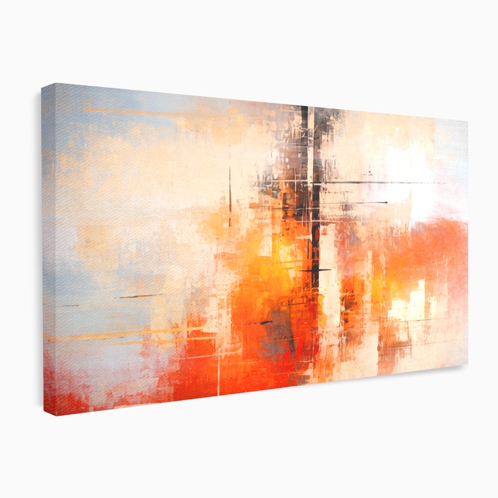 Tablou canvas cu tablou abstract cu structuri geometrice, fara rama, pe sasiu de lemn